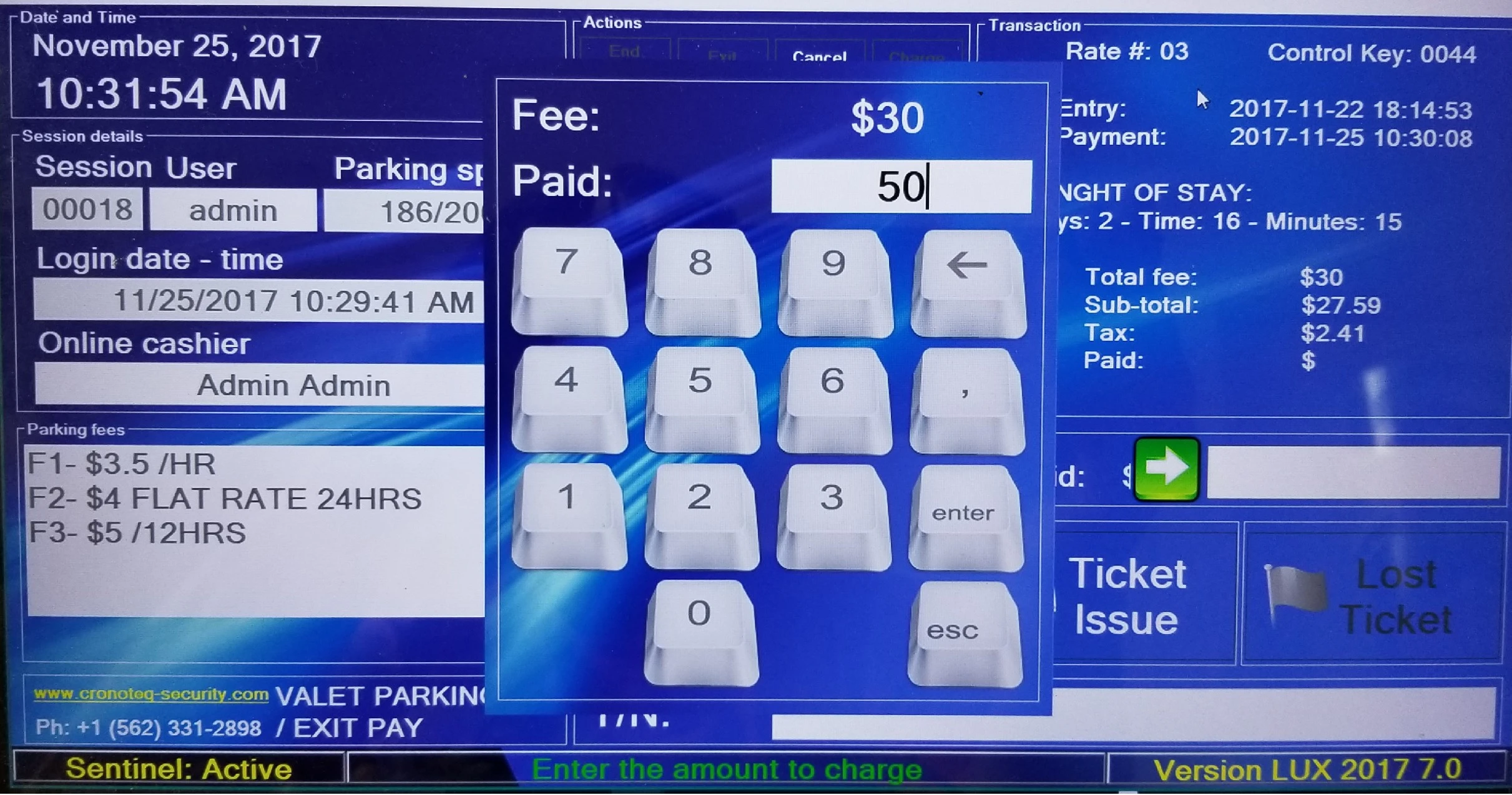 Software de cobro Q10S para estacionamientos