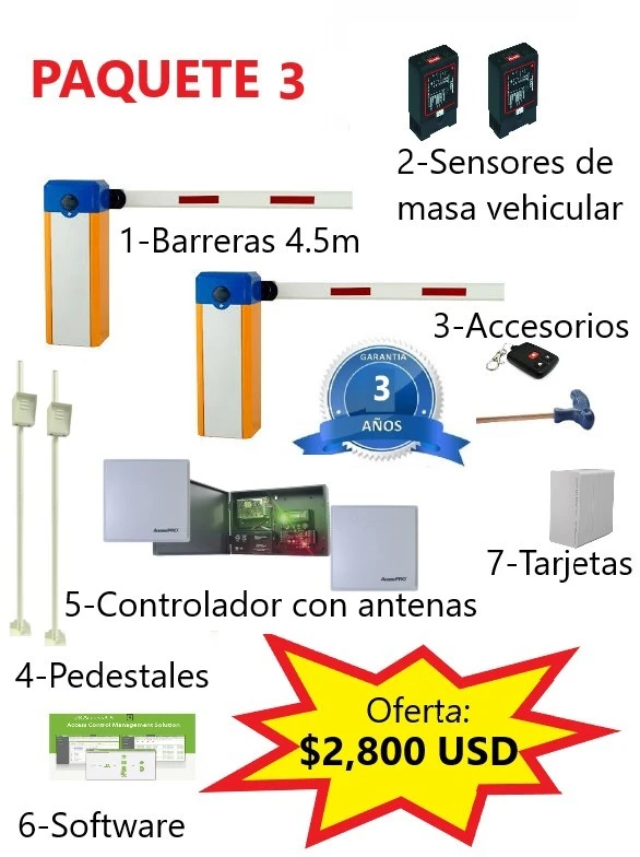 Barreras vehiculares con antenas de largo alcance para fraccionamientos